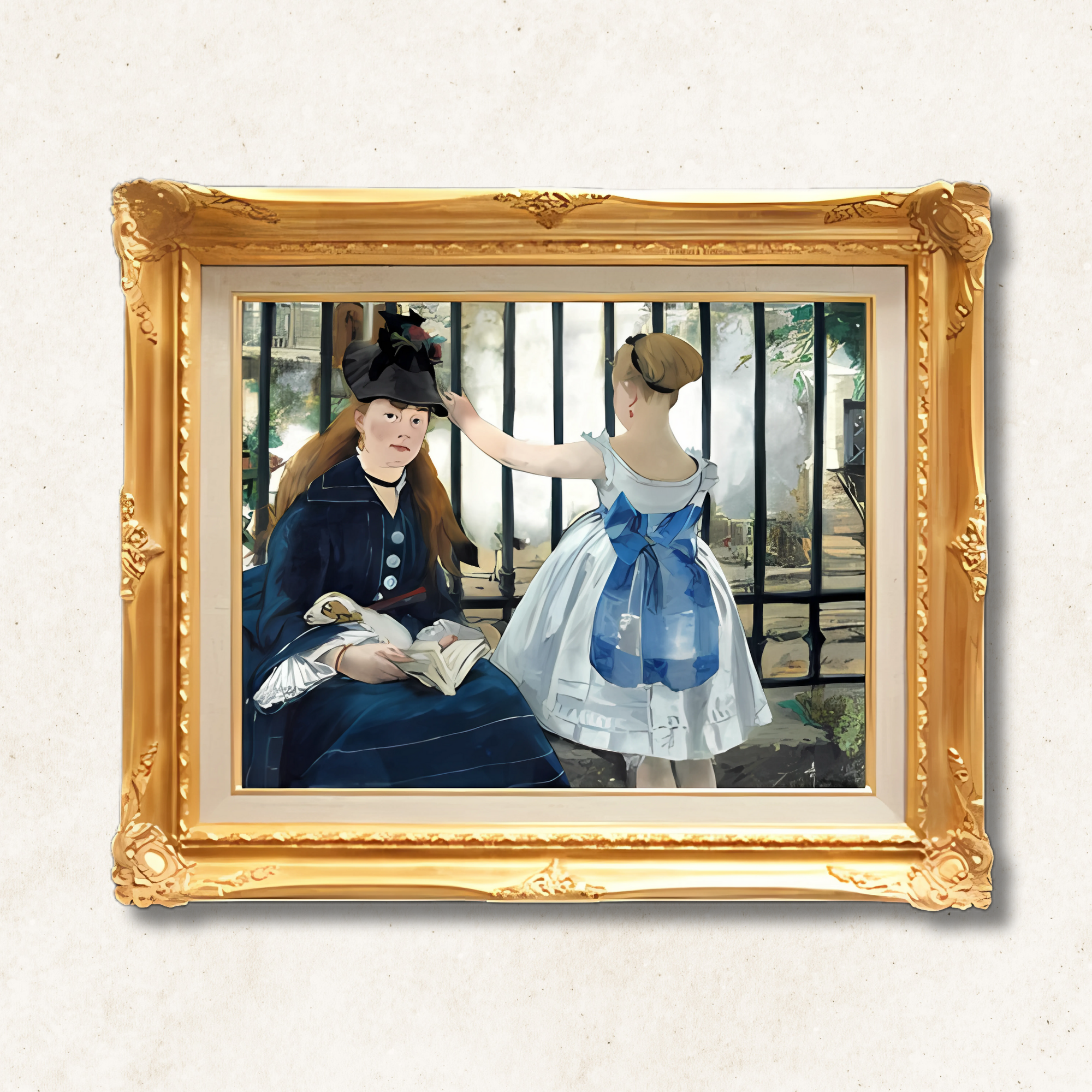 Manet "The Railway" Hand-Painted Oil Reproduction | Framed Canvas