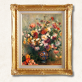 Renoir "Vase of Chrysanthemums" Hand-Painted Oil Reproduction | Framed Canvas