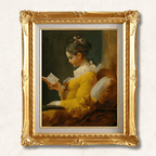 A Young Girl Reading — Jean-Honoré Fragonard | 18th-Century Rococo Masterpiece | Hand-Painted Oil Reproduction | Framed - Galerie Eclat