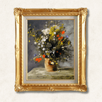 Flowers in a Vase — Pierre-Auguste Renoir | c.1866 Impressionist Wildflower Masterpiece | Hand-Painted Oil Reproduction | Framed - Galerie Eclat