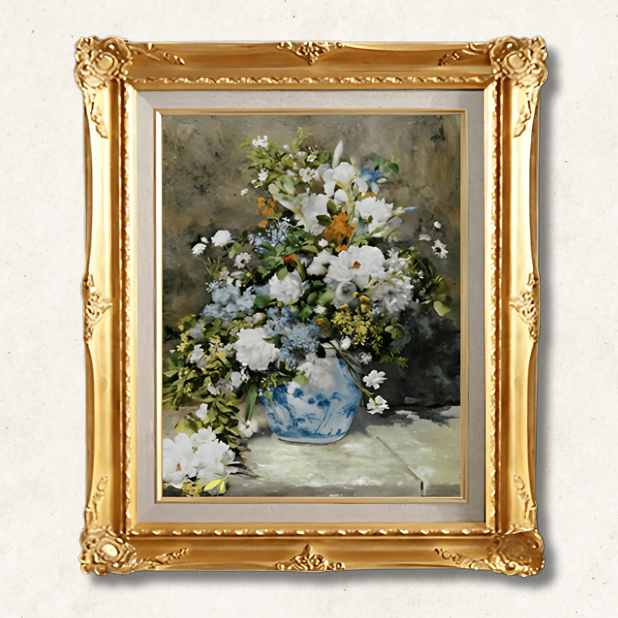 Spring Bouquet — Pierre-Auguste Renoir | 1866 Impressionist Floral Masterpiece | Hand-Painted Oil Reproduction | Framed - Galerie Eclat