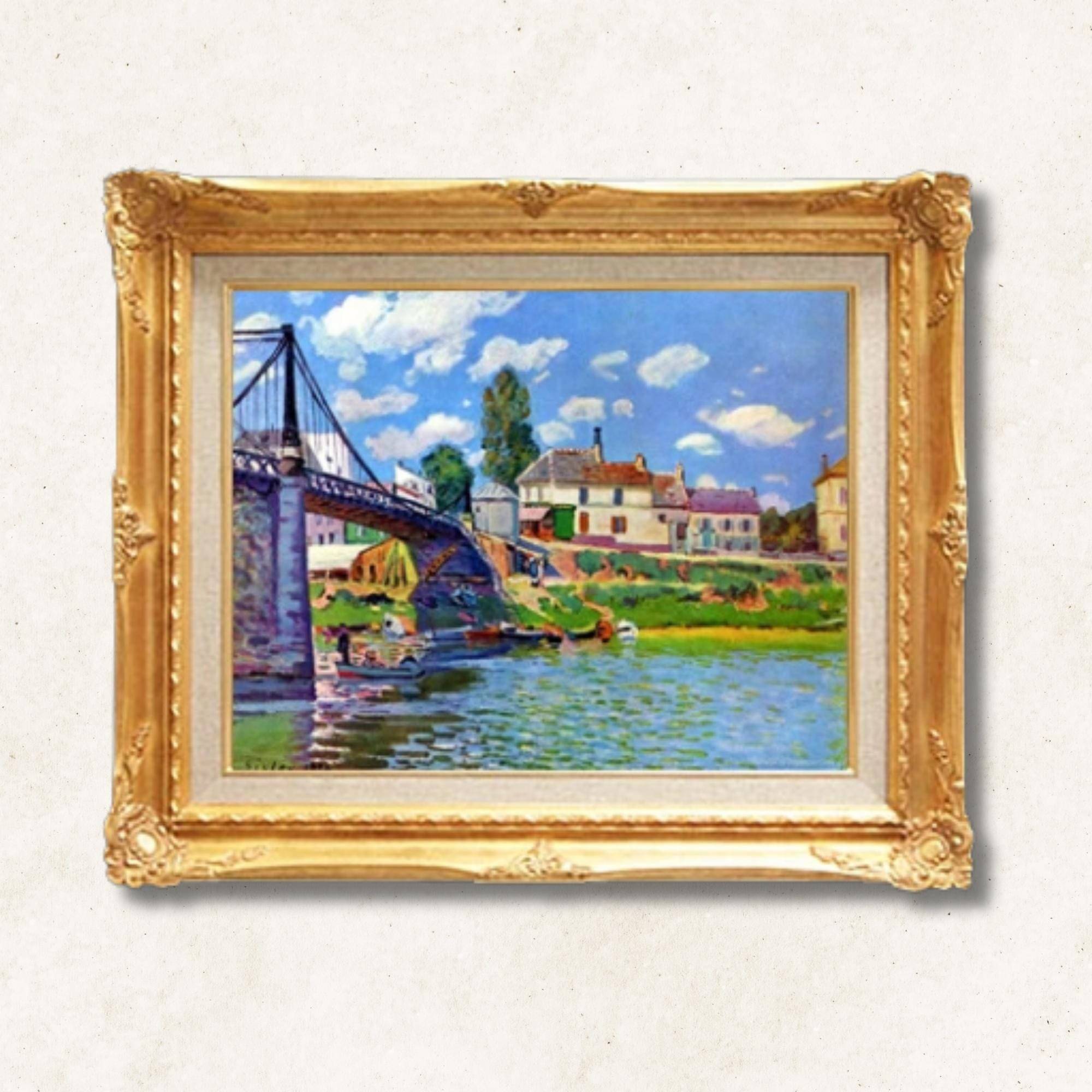 Alfred Sisley <br>- The Bridge at Villeneuve-la-Garenne - Galerie Eclat Art