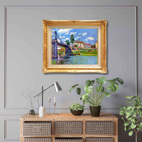 Alfred Sisley <br>- The Bridge at Villeneuve-la-Garenne - Galerie Eclat Art