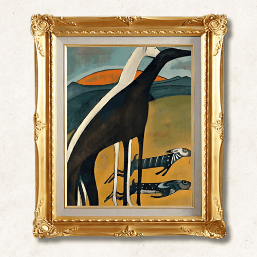 Amadeo de Souza-Cardoso <br>- Greyhound (Framed) - Galerie Eclat Art