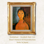 Amedeo Modigliani <br>- Portrait of a Young Girl with Braided Hair - Galerie Eclat Art