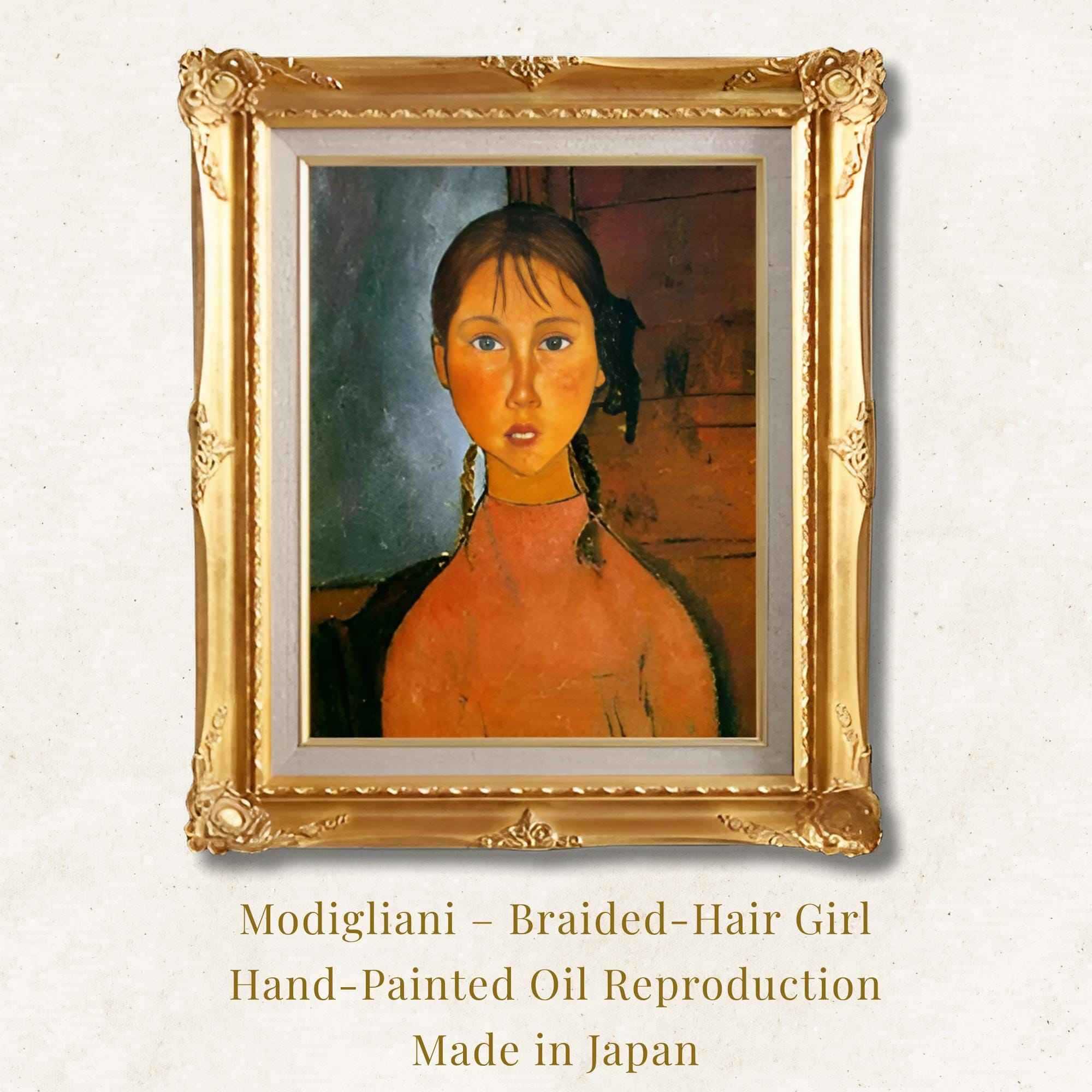 Amedeo Modigliani <br>- Portrait of a Young Girl with Braided Hair - Galerie Eclat Art