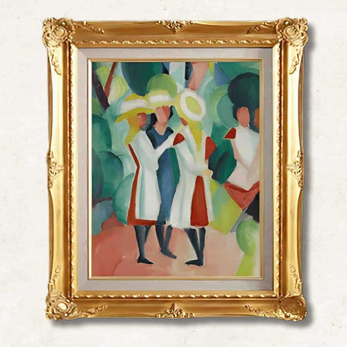 August Macke <br>- Three Girls in Yellow Hats - Galerie Eclat Art