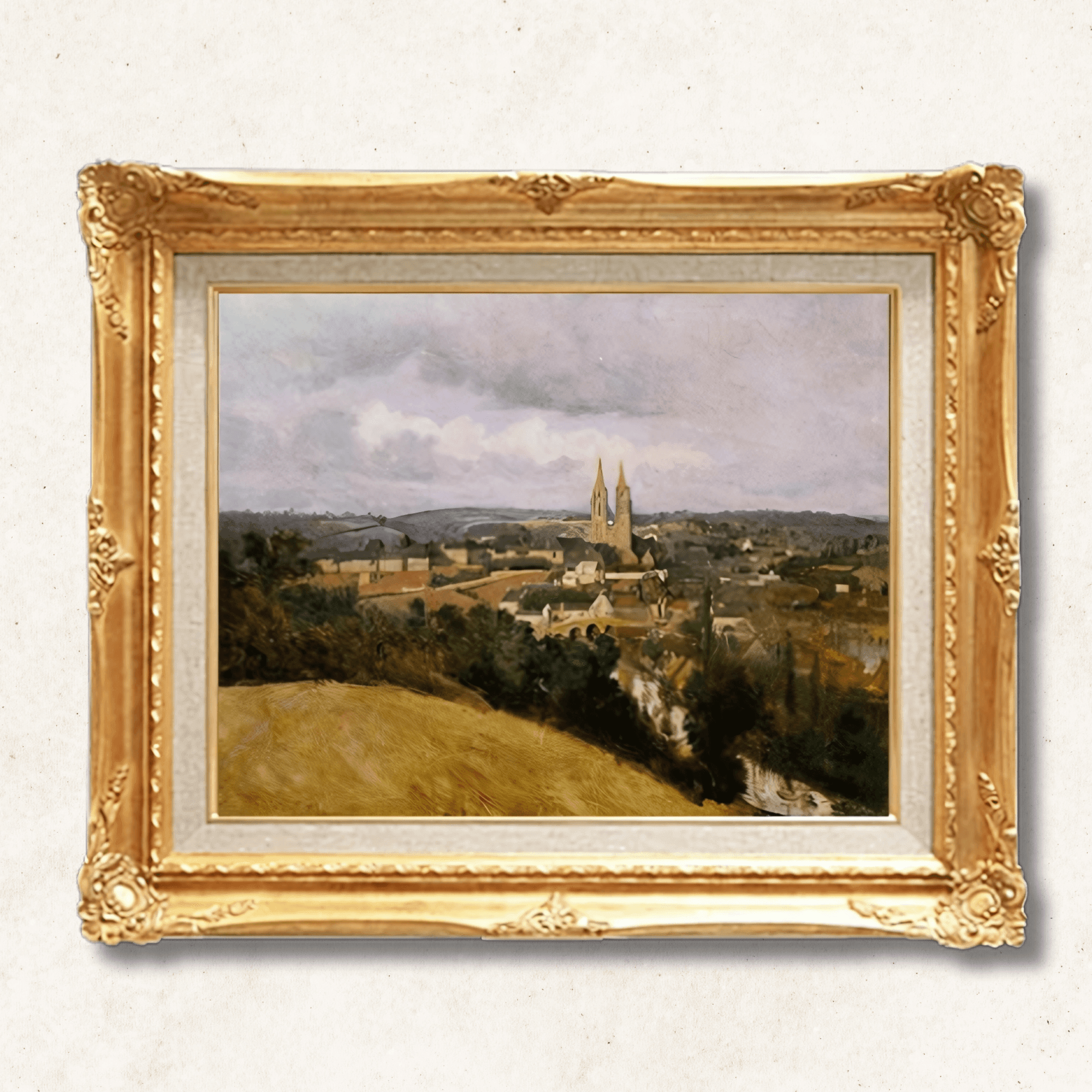 Camille Corot "View of Saint-Lô" Framed Canvas - Galerie Eclat Art