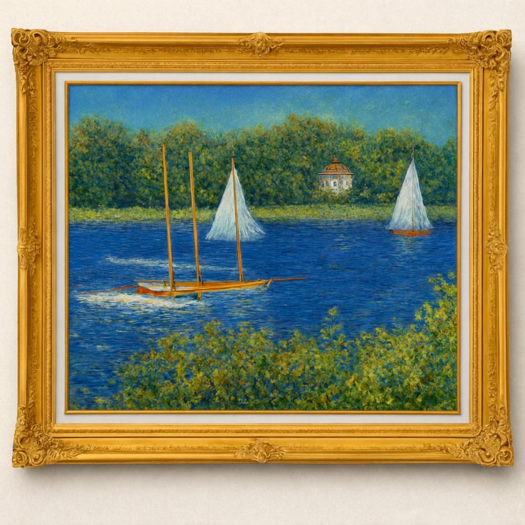 Claude Monet <br>- The Port at Argenteuil II - Galerie Eclat Art