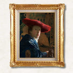 Elevate Your Space with the Girl with a Red Hat Reproduction - Hand-Painted Elegance - Galerie Eclat Art