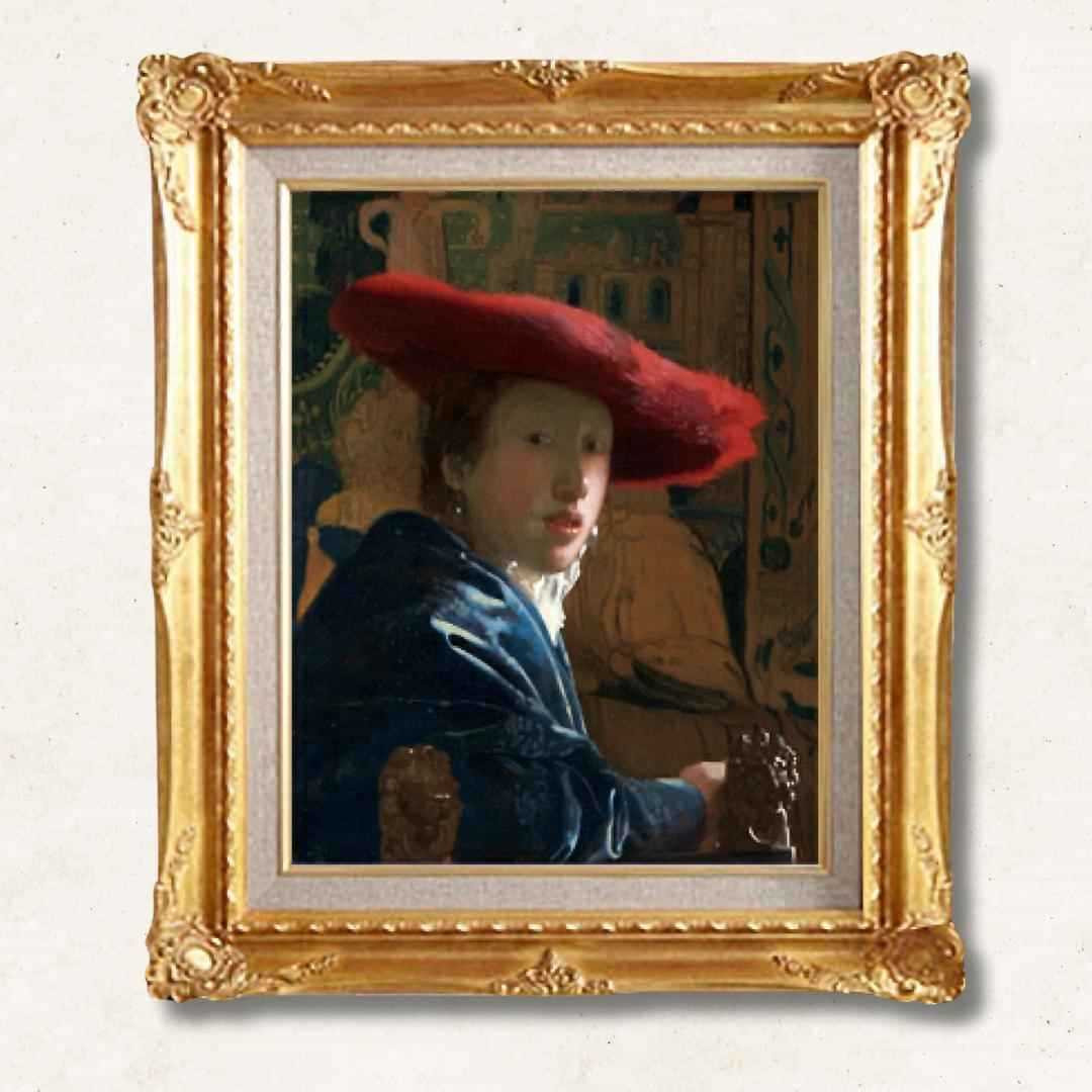 Elevate Your Space with the Girl with a Red Hat Reproduction - Hand-Painted Elegance - Galerie Eclat Art