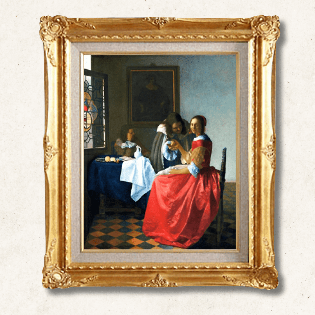 Johannes Vermeer <br>- Girl with a Wine Glass - Galerie Eclat Art