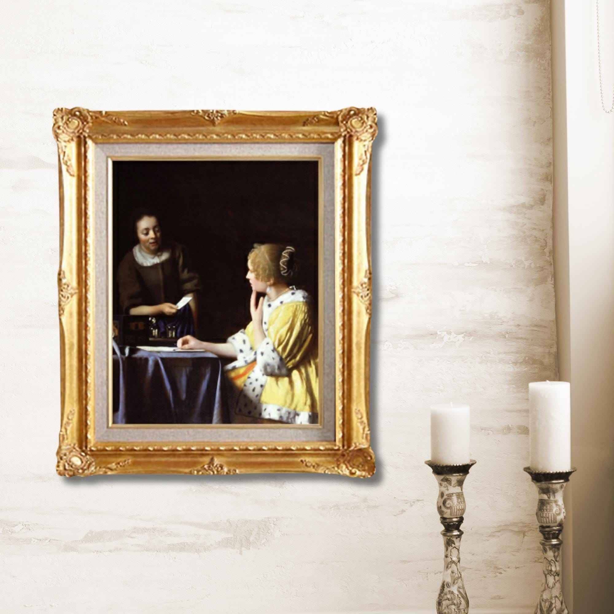 Johannes Vermeer <br>- Lady and Maid - Galerie Eclat Art