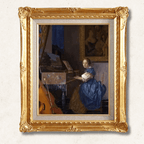 Johannes Vermeer <br>- Seated Woman at a Virginal - Galerie Eclat Art