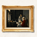 Johannes Vermeer <br>- The Interrupted Music Lesson - Galerie Eclat Art
