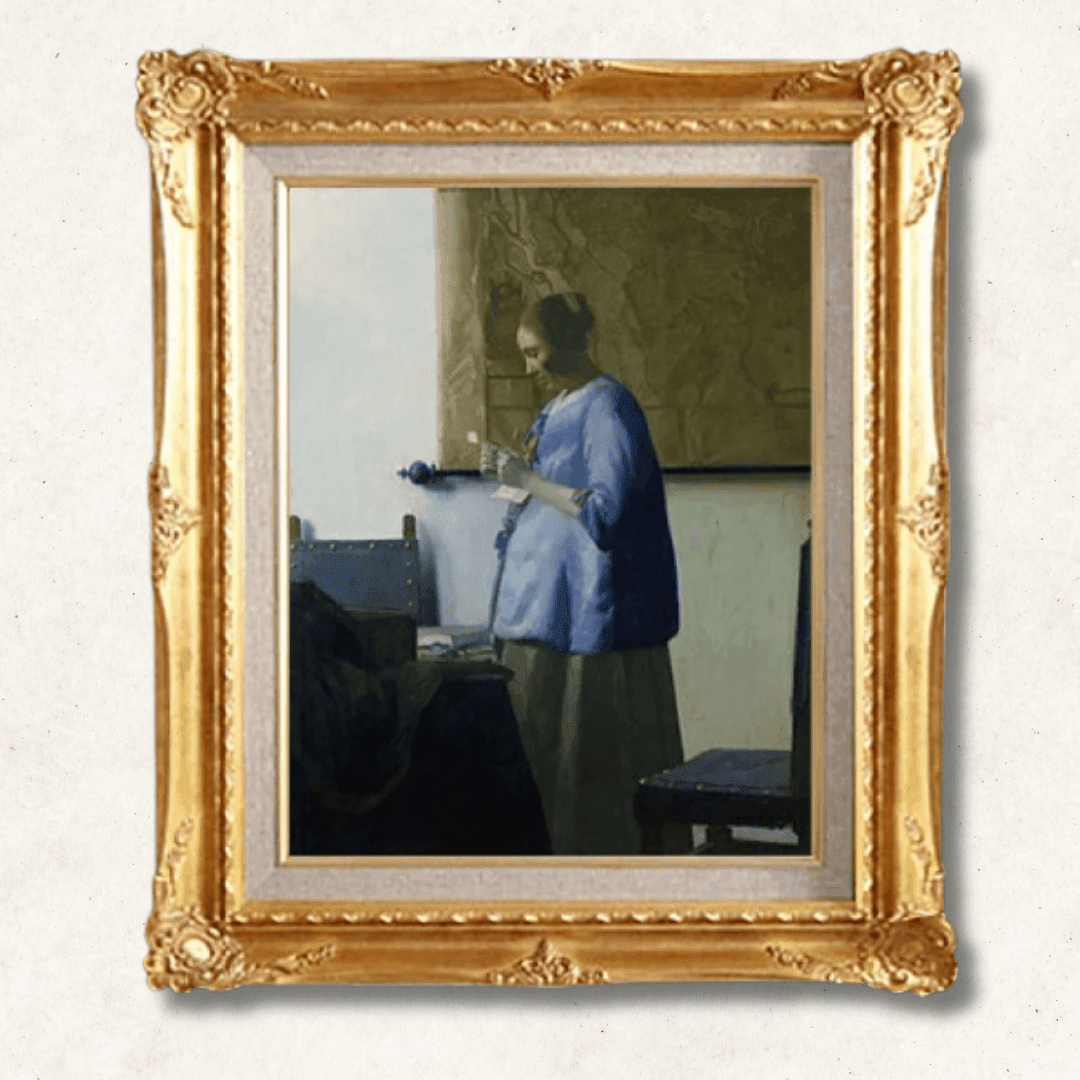 Johannes Vermeer <br>- Woman in Blue Reading a Letter - Galerie Eclat Art