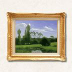 Meadow with Poplars — Claude Monet | Luminous Impressionist Landscape | Hand-Painted Oil Reproduction | Framed