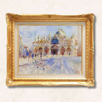 Pierre-Auguste Renoir - The Piazza San Marco, Venice -Hand-painted, Framed Wall Art- Galerie Eclat Art