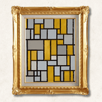 Piet Mondrian <br>- Composition with Grid No. 1 (Framed) - Galerie Eclat Art