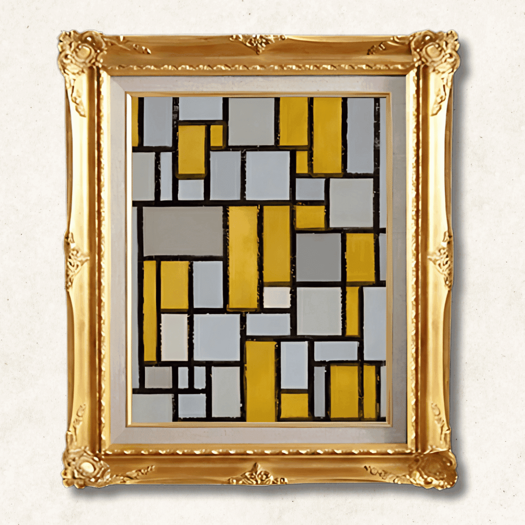 Piet Mondrian <br>- Composition with Grid No. 1 (Framed) - Galerie Eclat Art