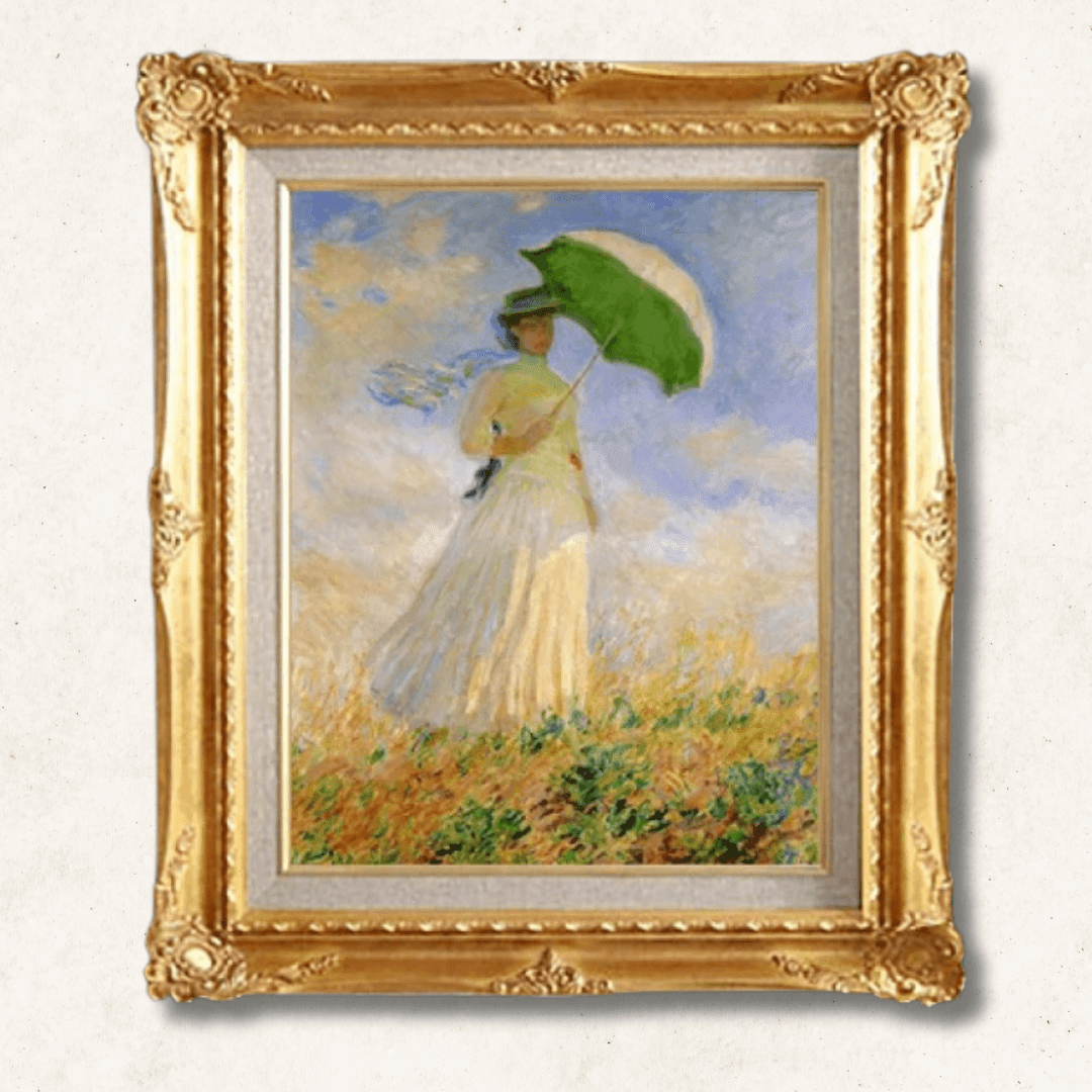 Renoir Oil Painting Reproduction <br>- Woman with a Parasol | Hand-Painted on Canvas | Framed Wall Art - Galerie Eclat Art