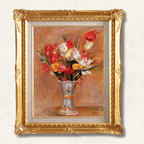 Renoir "Tulips" Hand-Painted Oil Reproduction | Framed Canvas - Galerie Eclat Art