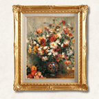 Renoir "Vase of Chrysanthemums" Hand-Painted Oil Reproduction | Framed Canvas - Galerie Eclat Art