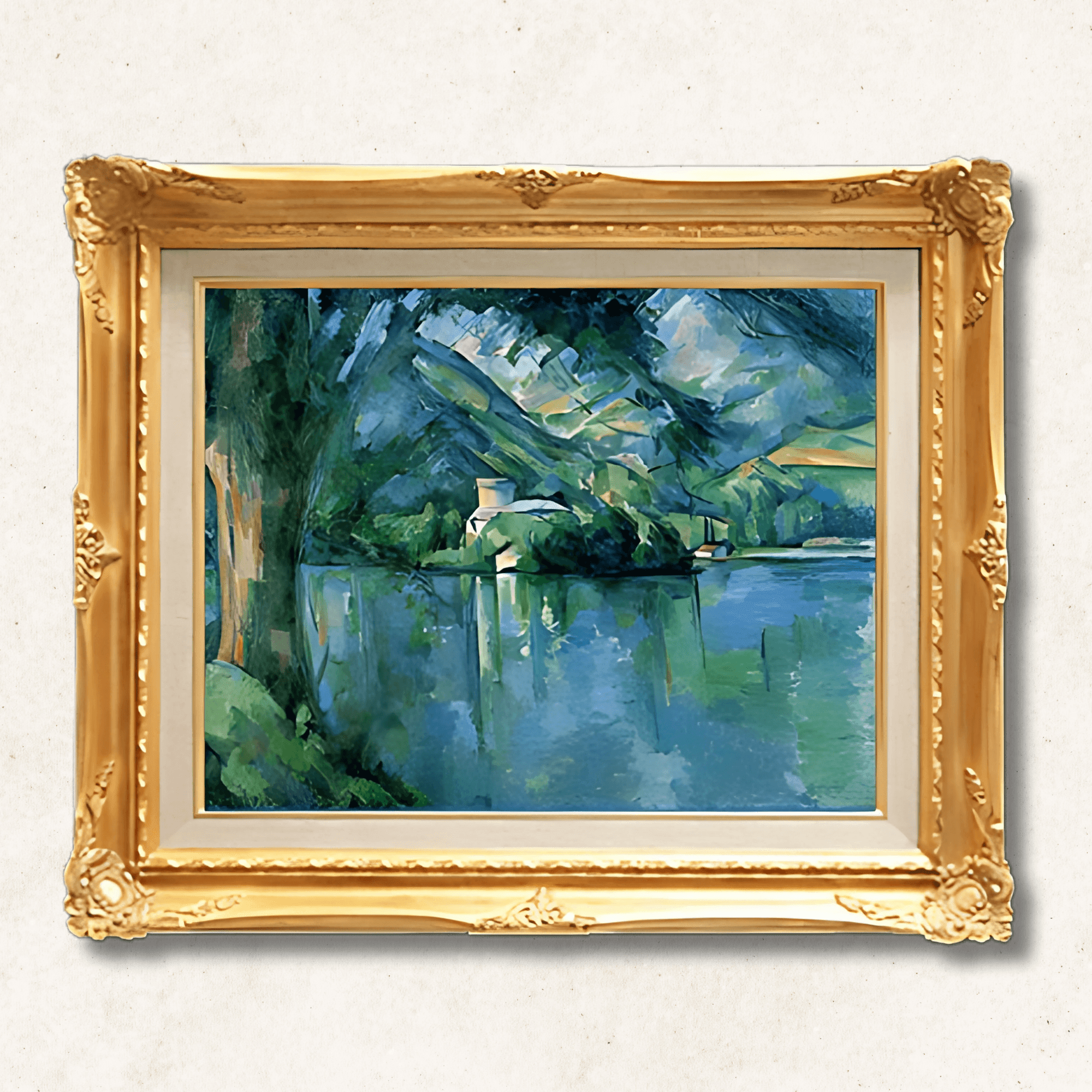 The Lake of Annecy — Paul Cézanne | 1896 Post-Impressionist Masterpiece | Hand-Painted Oil Reproduction | Framed - Galerie Eclat Art